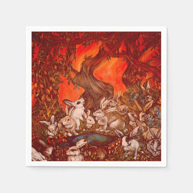 16 Bunnies Napkins (Front)