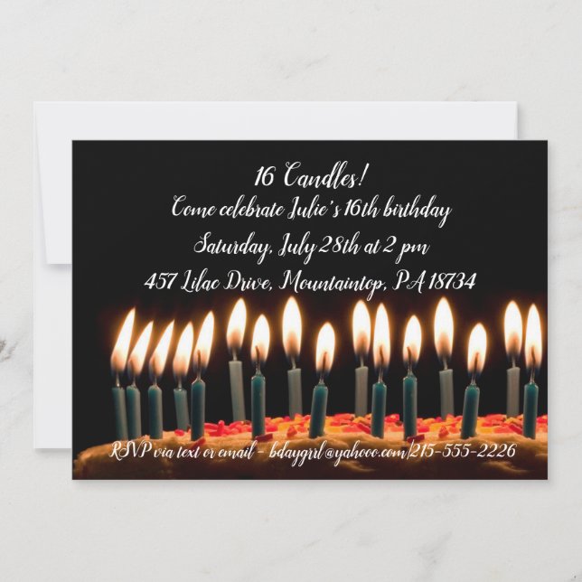 16 Candles birthday card (Front)
