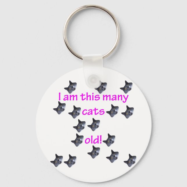 16 Cat Heads Old Keychain (Front)