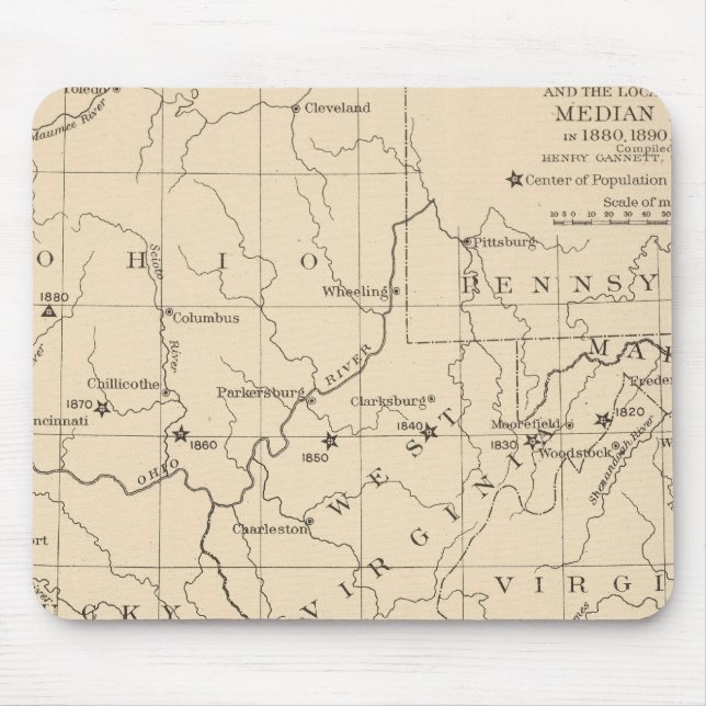 16 Center of population 17901900 Mouse Pad (Front)