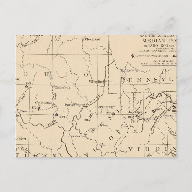 16 Center of population 17901900 Postcard (Front)