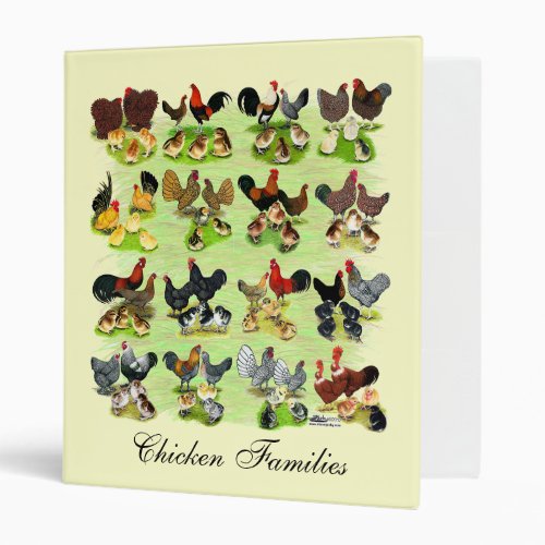 16 Chicken Families 3 Ring Binder