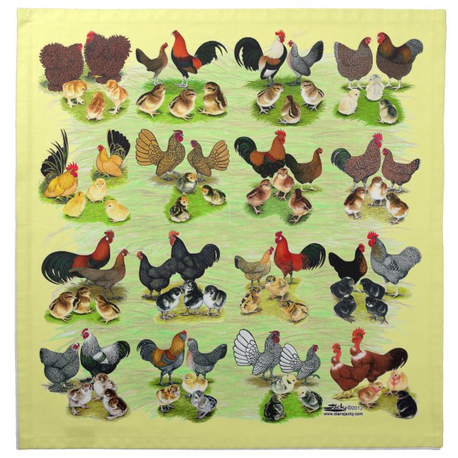 16 Chicken Families Napkin (Front)