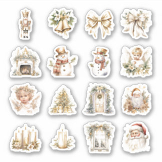 16 Christmas Custom-Cut Vinyl Stickers