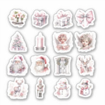 16 Christmas Custom-Cut Vinyl Stickers