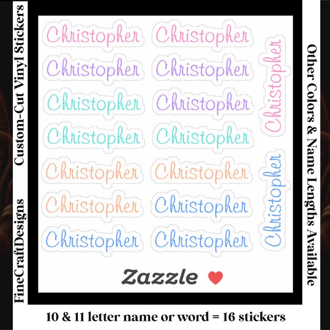 16 Custom Modern 10/11 Letters Name Word Trendy Sticker (Creator Uploaded)