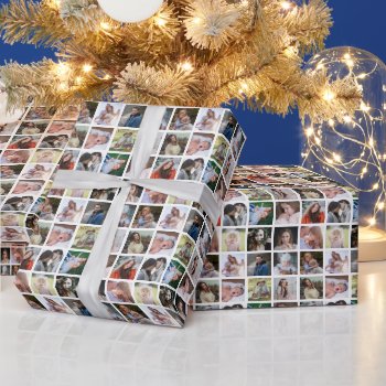 16 Custom Photo Collage | Simple Easy Personalized Wrapping Paper by PictureCollage at Zazzle