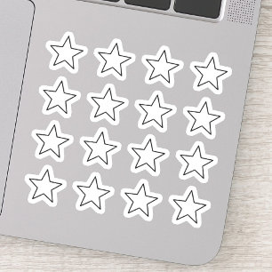 +16 Elegant White Star Sticker