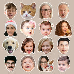 16 Face Photos Custom-Cut Vinyl Sticker<br><div class="desc">The background needs to be transparent, & make sure the photo is cropped tightly to the object/face. You can remove the photo background by using Zazzle Design Tool, & click "Remove Background". Or you can use Canva, another apps, & Online Photo Background Remover. Feel free to message me if you...</div>