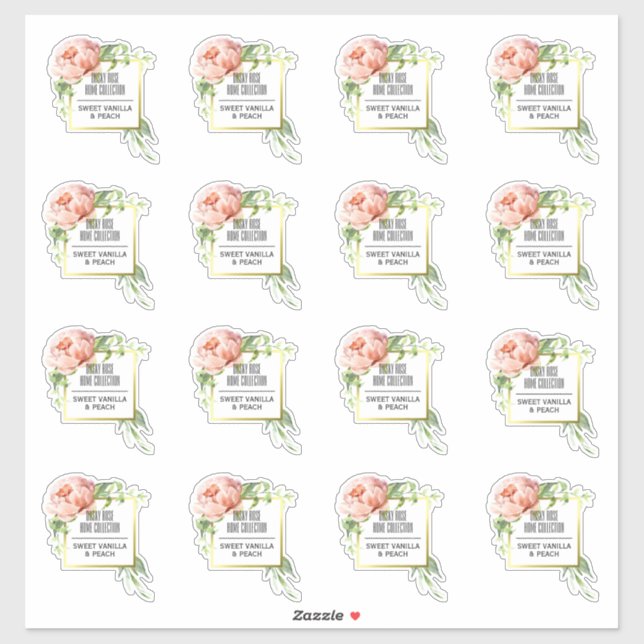 16 Floral Soap And Candle Labels 3" Wide (Sheet)