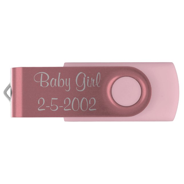 16 GB, Black USB Flash Drive /Baby Girl (Back)