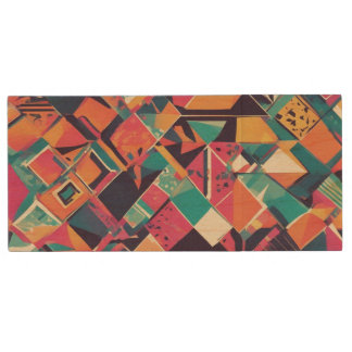 16 GB USB Flash Drive Wood Abstract Geometric