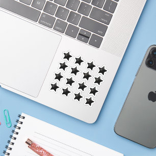 +16 Glitter Black Star Sticker