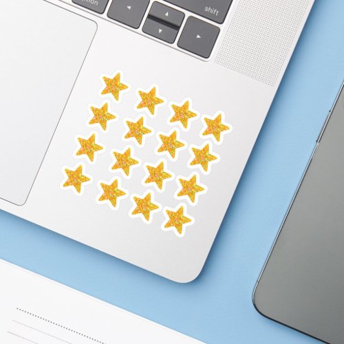 +16 Glitter Shine Holographic Gold Star Reward Sticker
