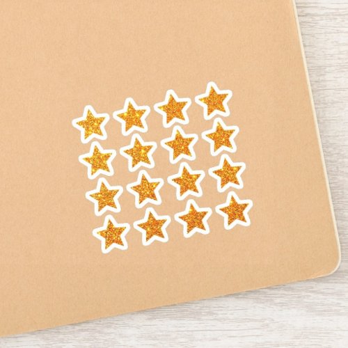 +16 Glitter Stars | Small Shiny Gold Star Reward Sticker