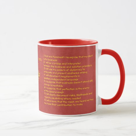 16 golden rules of the Business Analyst Charter Mug