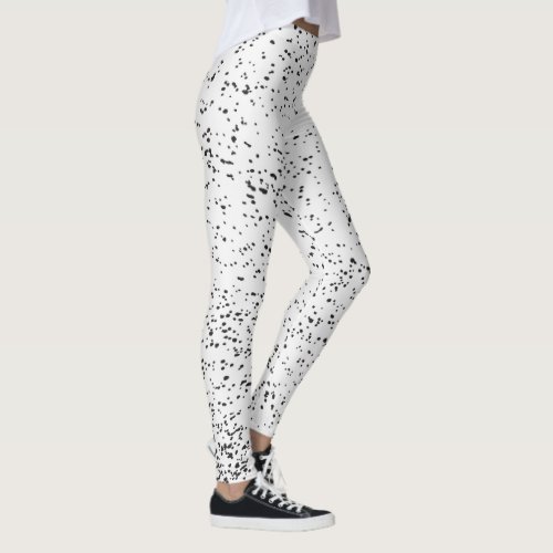 16	 Grunge animal black and white ink splatter pr Leggings