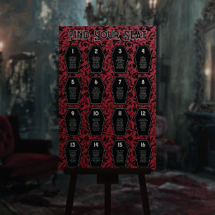 16 Guests Seating Chart Goth Wedding Foam Board