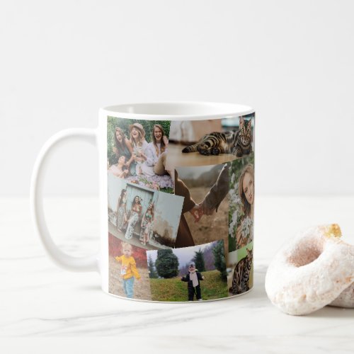 16 Haphazardly Overlapping Photos Collage Template Coffee Mug