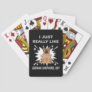 16 I Just Really Like German Shepherd OK Poker Cards