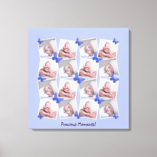 16 Images Collage Precious Moments Periwinkle Blue Canvas Print