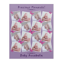 16 Images Collage Precious Moments Purple