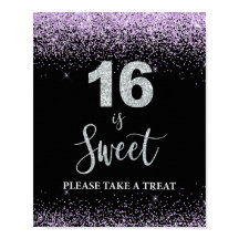 16 is Sweet Please Take a Treat Birthday Sign