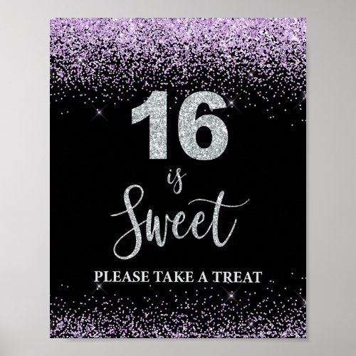 16 is Sweet Please Take a Treat Birthday Sign