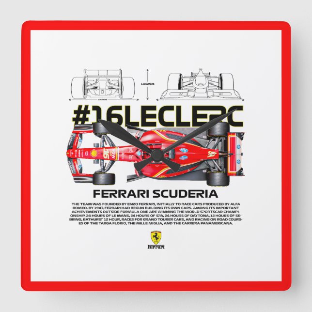 16 leclerc square wall clock (Front)