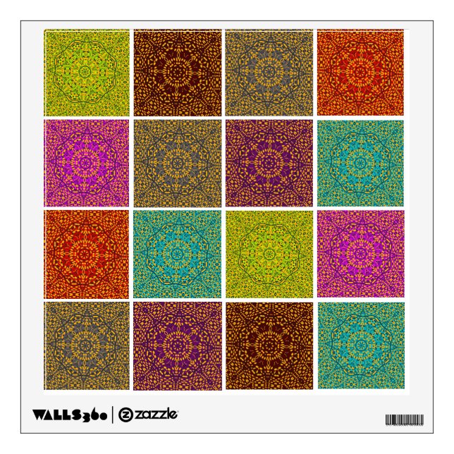 16 Mosaic Kitchen Bathroom Removable Tile Stickers (Front)