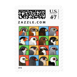 16 North American Raptor Profiles Small Stamp 1.8