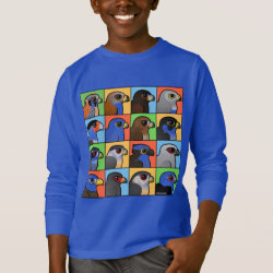 16 North American Raptor Profiles Kids' Basic Long Sleeve T-Shirt