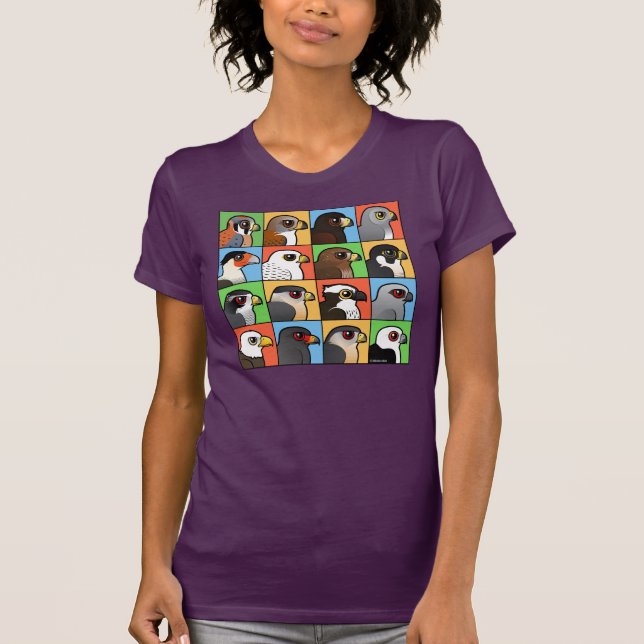 16 North American Raptor Profiles T-Shirt (Front)