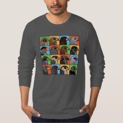 16 North American Raptor Profiles Men's American Apparel Fine Jersey Long Sleeve T-Shirt