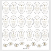 16 or 32oz Waterproof Queenline Honey Jar Labels