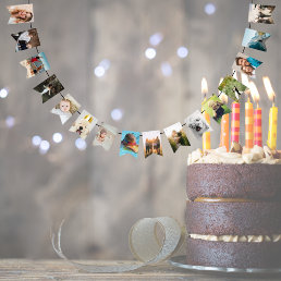 16 own photos personalized Birthday Party  Bunting Flags