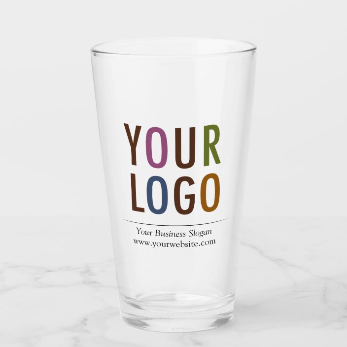 16 Oz Custom Pint Glass With Your Logo No Minimum Zazzle Com