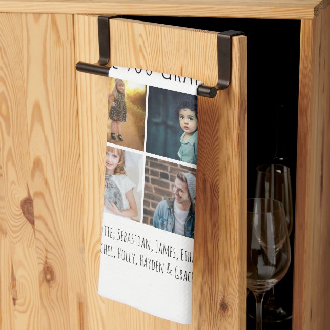  16 Photo And Text Custom Personalized Kitchen Towel (Thirds Fold)