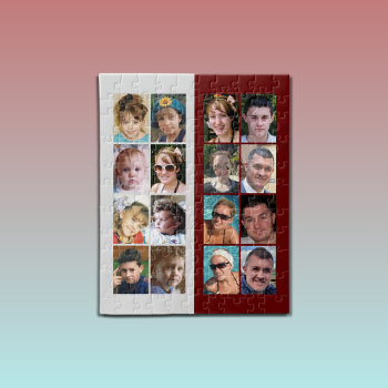 16 Photo Collage Burgundy And Grey Jigsaw Puzzle by LynnroseDesigns at Zazzle