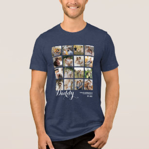 16 Photo Collage Daddy Pictures Keepsake Tri-Blend Shirt