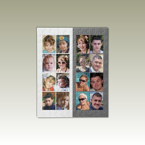 16 photo collage grey and white jigsaw puzzle