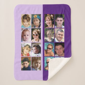 16 photo collage light and dark purple
