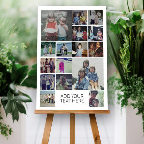 16 Photo Collage Montage and Text - Can Edit White Foam Board
