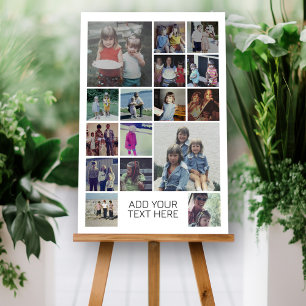 16 Photo Collage Montage and Text - Can Edit White Foam Board