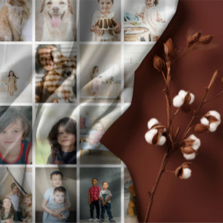 16 Photo collage Repeat Pattern Scarf