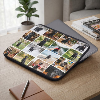 16 photo collage template personalized laptop sleeve