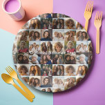 16 Photo Collage - You square photos or instagram Paper Plates<br><div class="desc">You can use any photos for this design. Use 16 square photos to create a unique and personal gift.</div>