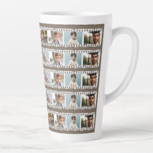 16-Photo Family Film Negative Strip, Pastel Brown Latte Mug