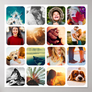 16 Photo Grid Wall Poster Template Collage