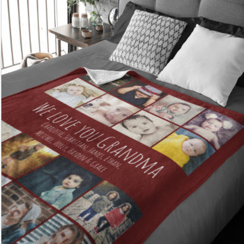 16 Photos Collage And Personalized Text Fleece Blanket by Ricaso at Zazzle